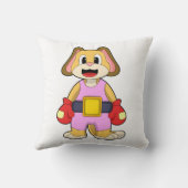 犬がボクシングでボクシング手袋 クッション (裏面)