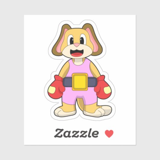 犬がボクシングでボクシング手袋 シール (シート)