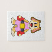 犬がボクシングでボクシング手袋 ジグソーパズル (横)