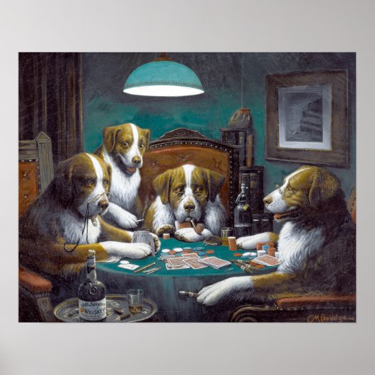 犬がポーカーをする キャシアス・マーセラス・クーリッジ 1894 ポスター (正面)