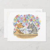 犬がマティーニを飲む ポストカード (正面/裏面)