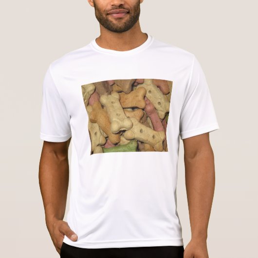 犬がメンズパフォーマンスTシャツを扱う Tシャツ (正面)