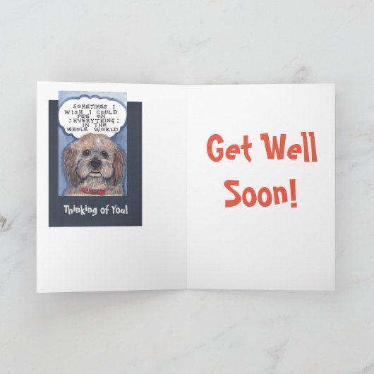 犬がユーモアのあるカードデザイナー・アートに カード (内部)