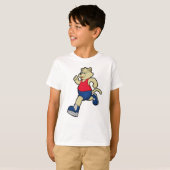 犬がランニング眼鏡で Tシャツ (正面フル)