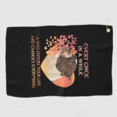 犬が一度はアメリカに入る ゴルフタオル (横)