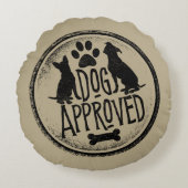 犬が丸い枕を承認 ラウンドクッション (正面)