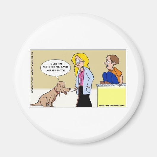 犬が主人の日 Funny Gifts & Tees マグネット (正面)