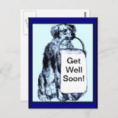 犬が井戸札を取る ポストカード (正面/裏面)