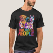 犬が人より大事な人向け!面白い犬好きの名言デザイン Tシャツ (正面)