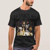 犬が人間を幸せにする頭が可愛いD Tシャツ (正面)