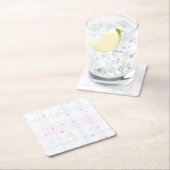 犬が付いているかわいいパターン スクエアペーパーコースター (インサイチュ)