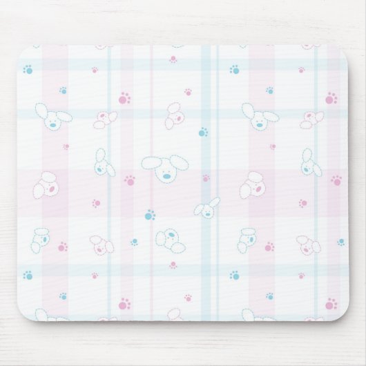 犬が付いているかわいいパターン マウスパッド (正面)