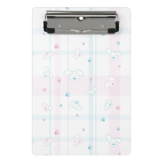 犬が付いているかわいいパターン ミニクリップボード (正面)