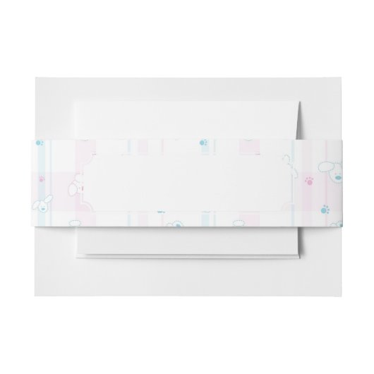 犬が付いているかわいいパターン 招待状ベリーバンド (正面例)