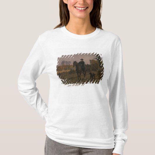 犬が付いている馬上のビスマルク Tシャツ (正面)