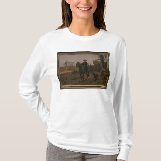 犬が付いている馬上のビスマルク Tシャツ (正面)