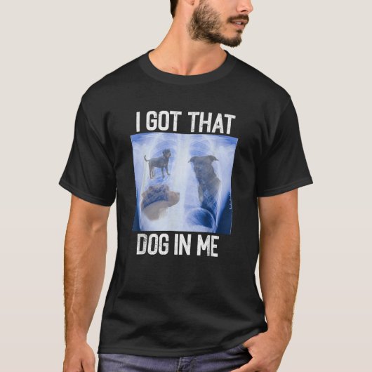 犬が体内にいるX線 おもしろミームジョーク 楽しいX線 男性用 Tシャツ (正面)