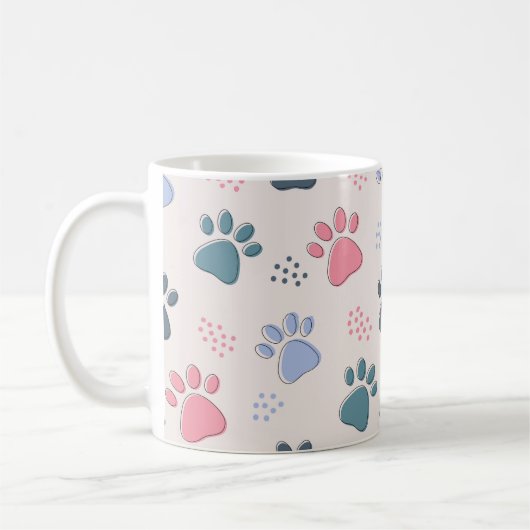 犬が動物のかわいいペットを愛する人のためのペットの足のギフト コーヒーマグカップ (左)