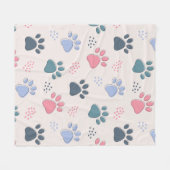 犬が動物のかわいいペットを愛する人のためのペットの足のギフト フリースブランケット (正面(横))