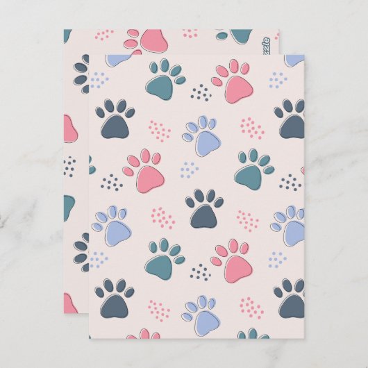 犬が動物のかわいいペットを愛する人のためのペットの足のギフト ポストカード (正面/裏面)