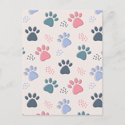犬が動物のかわいいペットを愛する人のためのペットの足のギフト ポストカード (正面)