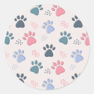 犬が動物のかわいいペットを愛する人のためのペットの足のギフト ラウンドシール
