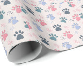 犬が動物のかわいいペットを愛する人のためのペットの足のギフト ラッピングペーパー (ロールコーナー)