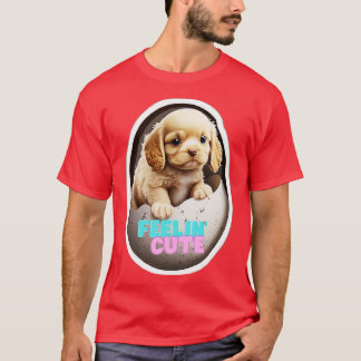 犬が卵から出る Tシャツ