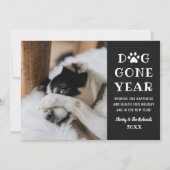 犬が去ったおもしろい年のペットの写真 シーズンカード (正面)