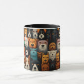 犬が友最高の達のコカラフルーヒカップ マグカップ (中央)