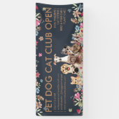 犬が可愛い子犬の手を引く 横断幕 (縦)