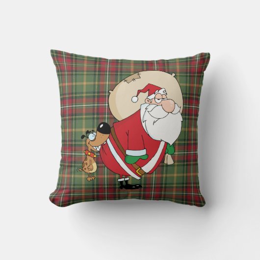 犬が噛むサンタ クッション (正面)