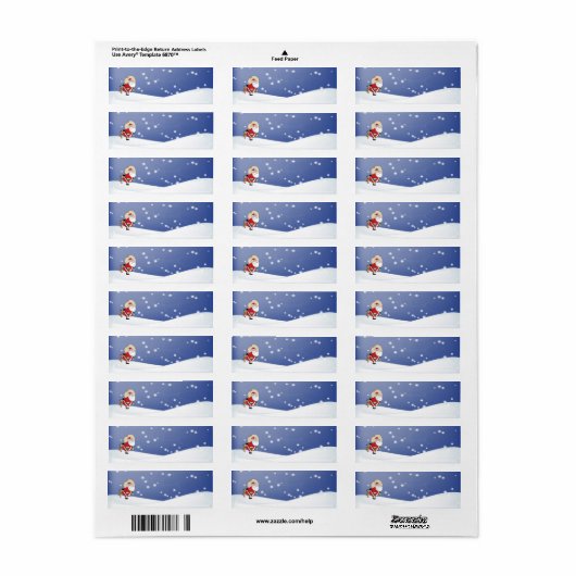 犬が噛むサンタ ラベル (フルシート)