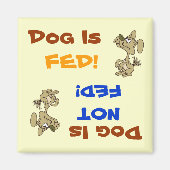 犬が固食べ物を与え定で食べ物を与えない マグネット (正面)