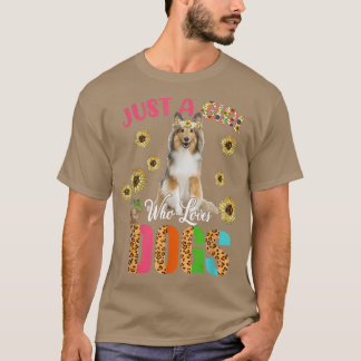 犬が大好きな女の子かわいいヒマワリ犬Fa Tシャツ