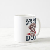 犬が大好きな女の子だけ可愛いデザイン コーヒーマグカップ (正面右)