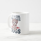 犬が大好きな女の子だけ可愛いデザイン コーヒーマグカップ (正面左)