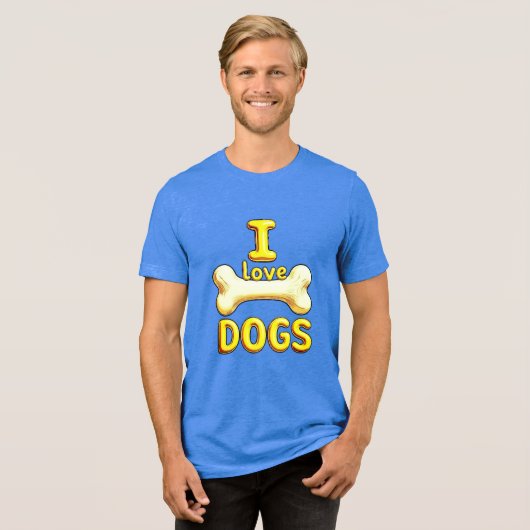 犬が大好き トライブレンドTシャツ (正面全面)