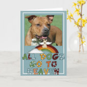 犬が天国フォトペット悔やみや弔慰グリーティングカードに移動 カード (黄色い花)