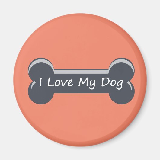犬が好きだ |ドッグボーン マグネット (正面)