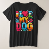 犬が好きだ プラスサイズTシャツ (デザイン裏面)