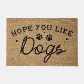 犬が好きでいらっしゃるといいね ドアマット (正面)