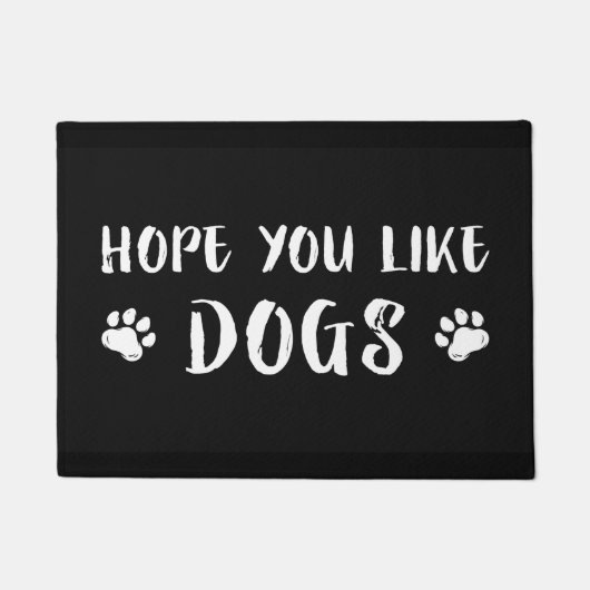 犬が好きでいらっしゃるといいね ドアマット (正面)