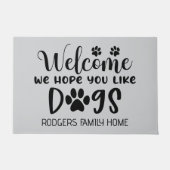 犬が好きでいらっしゃるといいね ドアマット (正面)