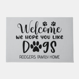 犬が好きでいらっしゃるといいね ドアマット