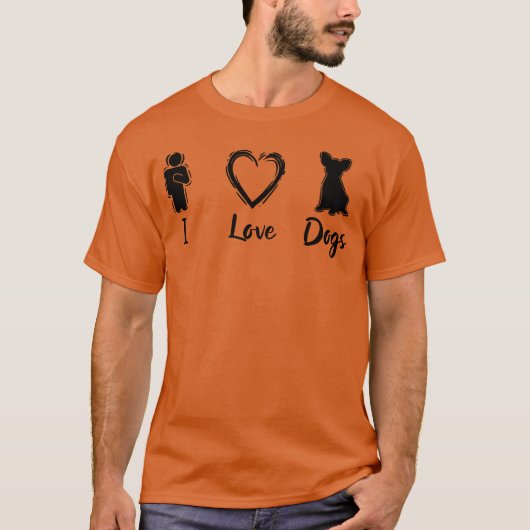 犬が好きな面白いデザイン Tシャツ (正面)