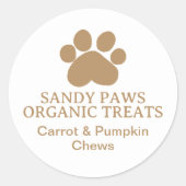 犬が小さなビジネス向け手作りギフトを扱う ラウンドシール (正面)