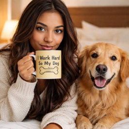 犬が幸せに暮らせるように一生懸命働くわ ツートーンマグカップ