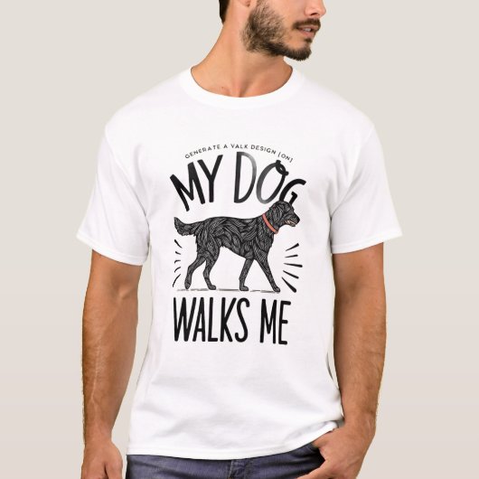 犬が散歩に来る Tシャツ (正面)