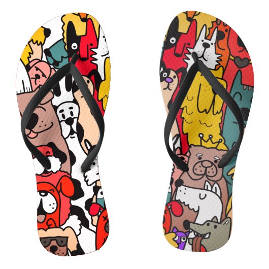 犬が明るい色のパターンを生成 ビーチサンダル (ソール)
